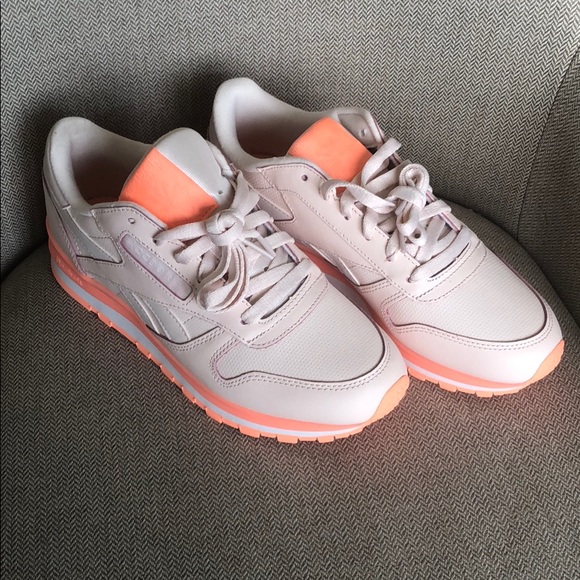 coral pink sneakers